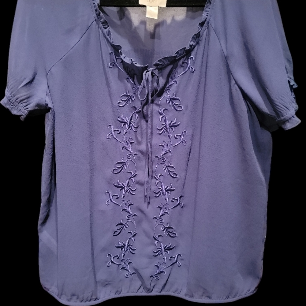Purple Embroidered Blouse Bundle w/Merona Pants